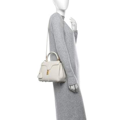 Celine Grained Calfskin Small 16 Top Handle Bag White 2 of 16