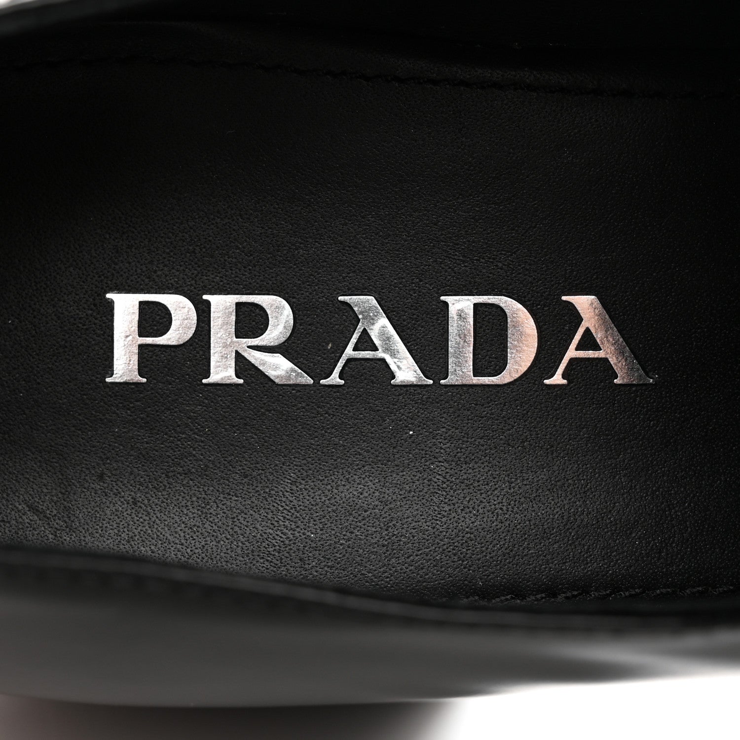 Prada Spazzolato Metal Triangle Logo 50mm Loafers 41 Black 7 of 9