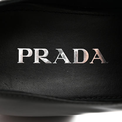 Prada Spazzolato Metal Triangle Logo 50mm Loafers 41 Black 7 of 9