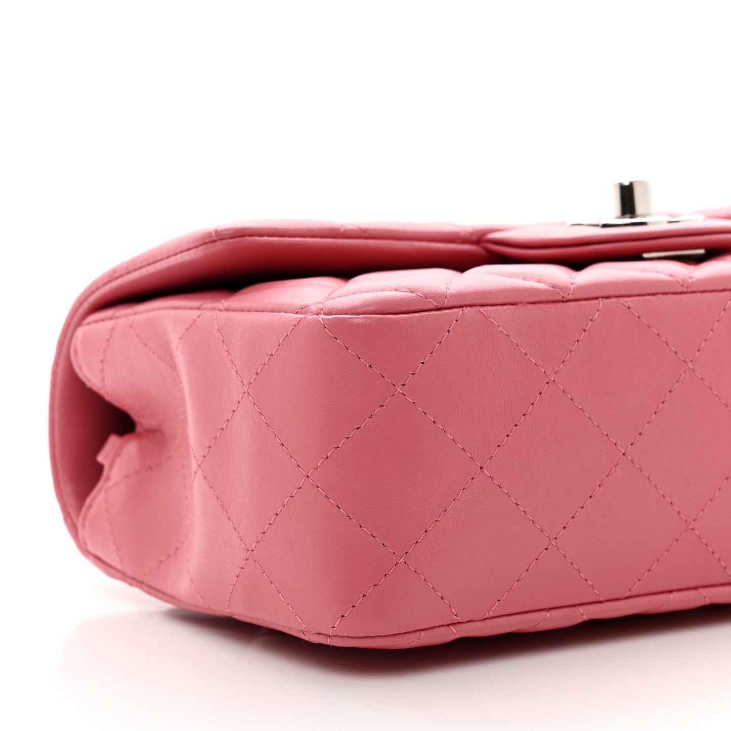 Lambskin Quilted Mini Rectangular Flap Pink