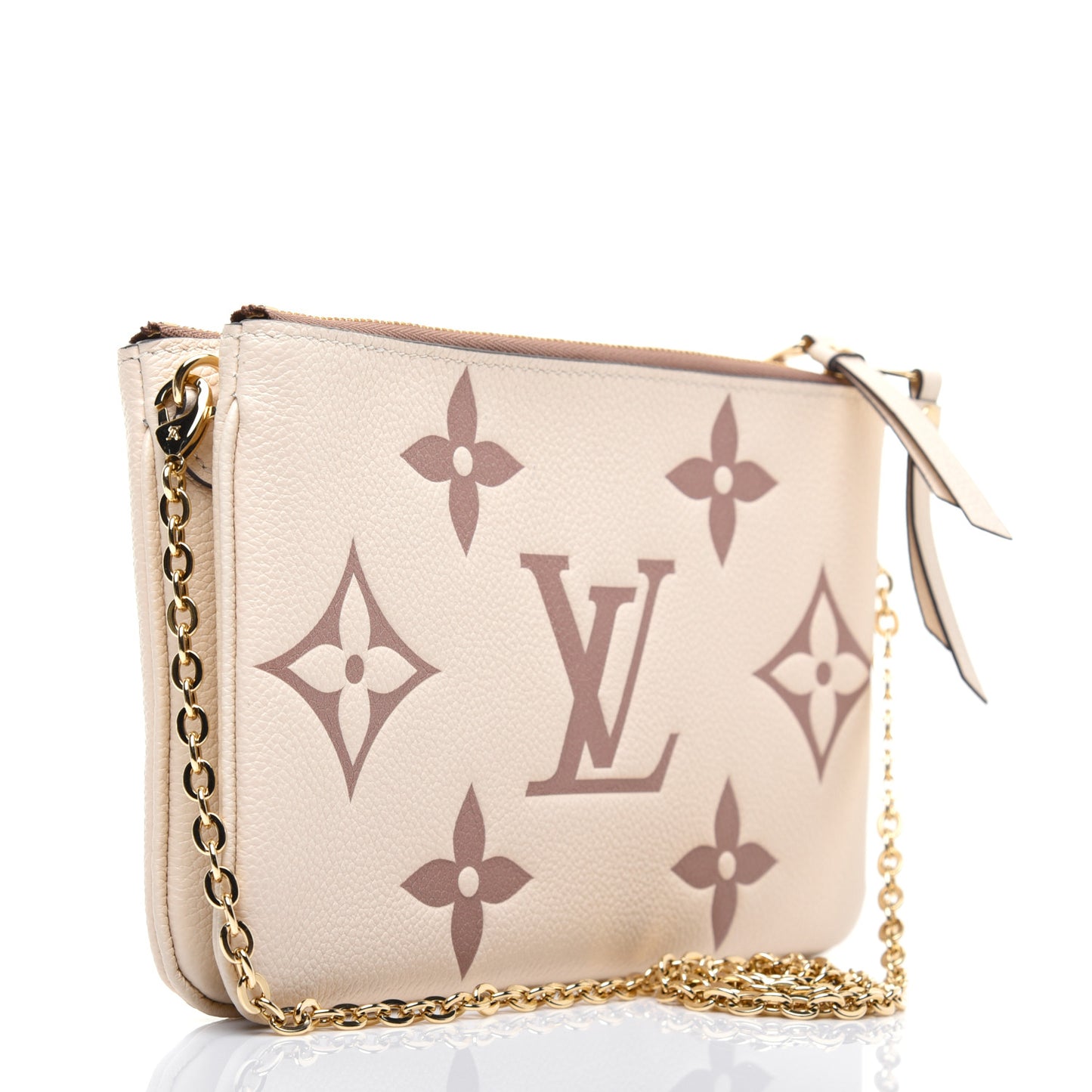 Empreinte Monogram Giant Double Zip Pochette Creme Bois De Rose