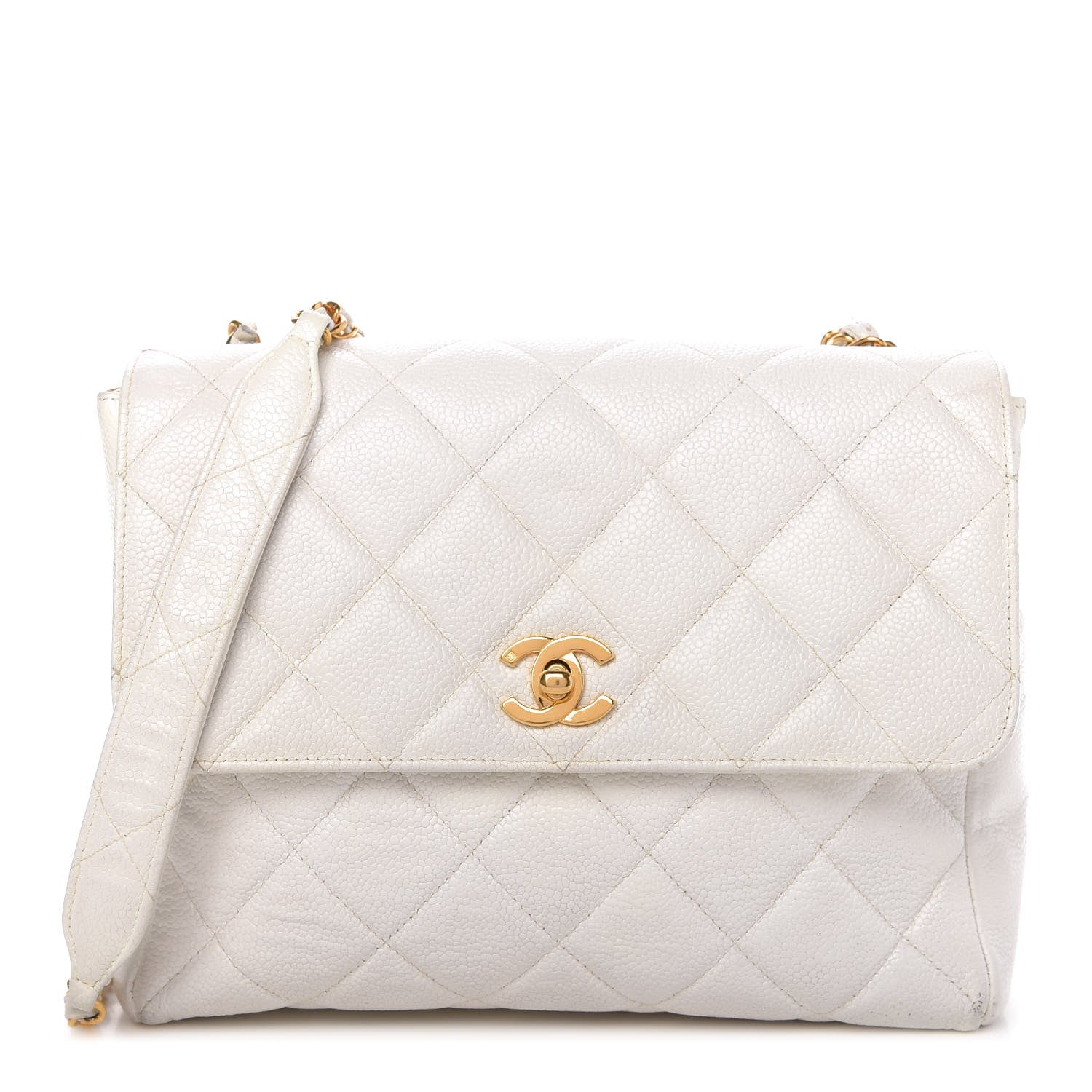 Chanel Caviar Quilted Small Flap White 1 of 15