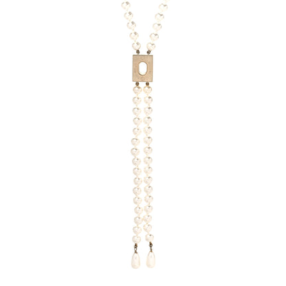 Chanel Pearl CC Drop Necklace Gold 1 of 5