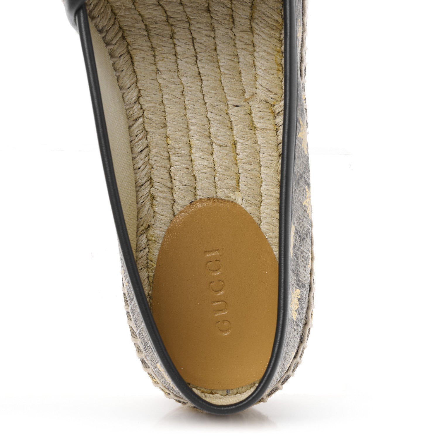 Gucci GG Supreme Monogram Bees Espadrille Flats 39 Beige Ebony Oro Black 7 of 12