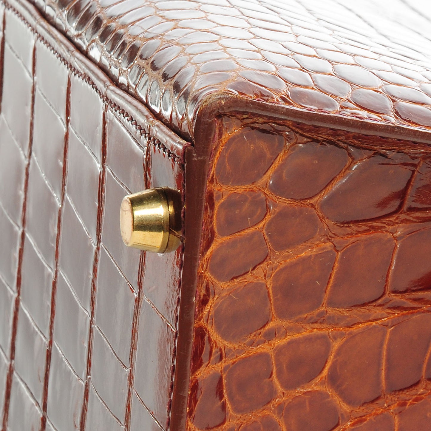Shiny Porosus Crocodile Kelly Sellier 32 Miel
