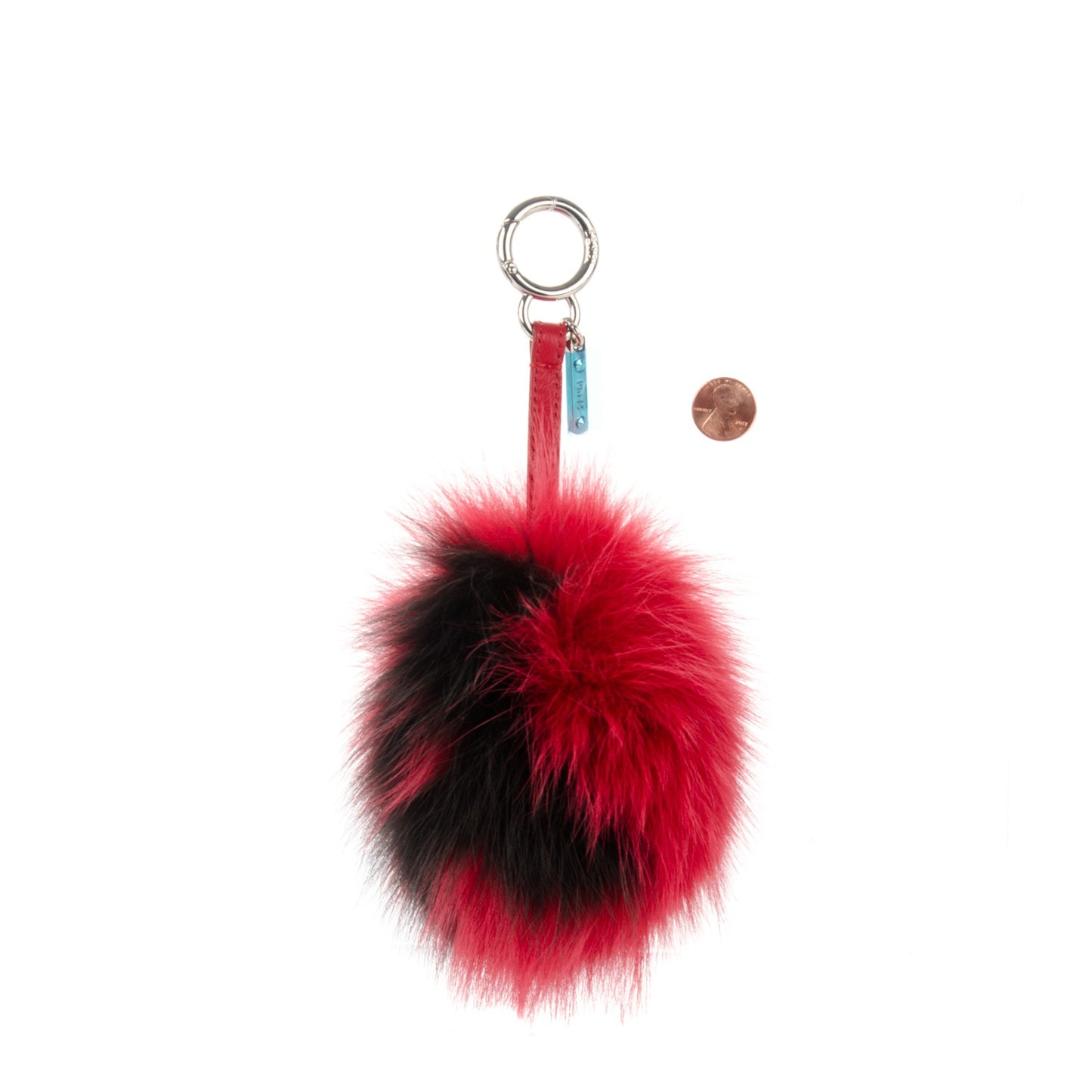Fox Fur Shiny Nappa Bi-Color A ABCharm Bag Charm Rosso Chiaro Moro Strawberry