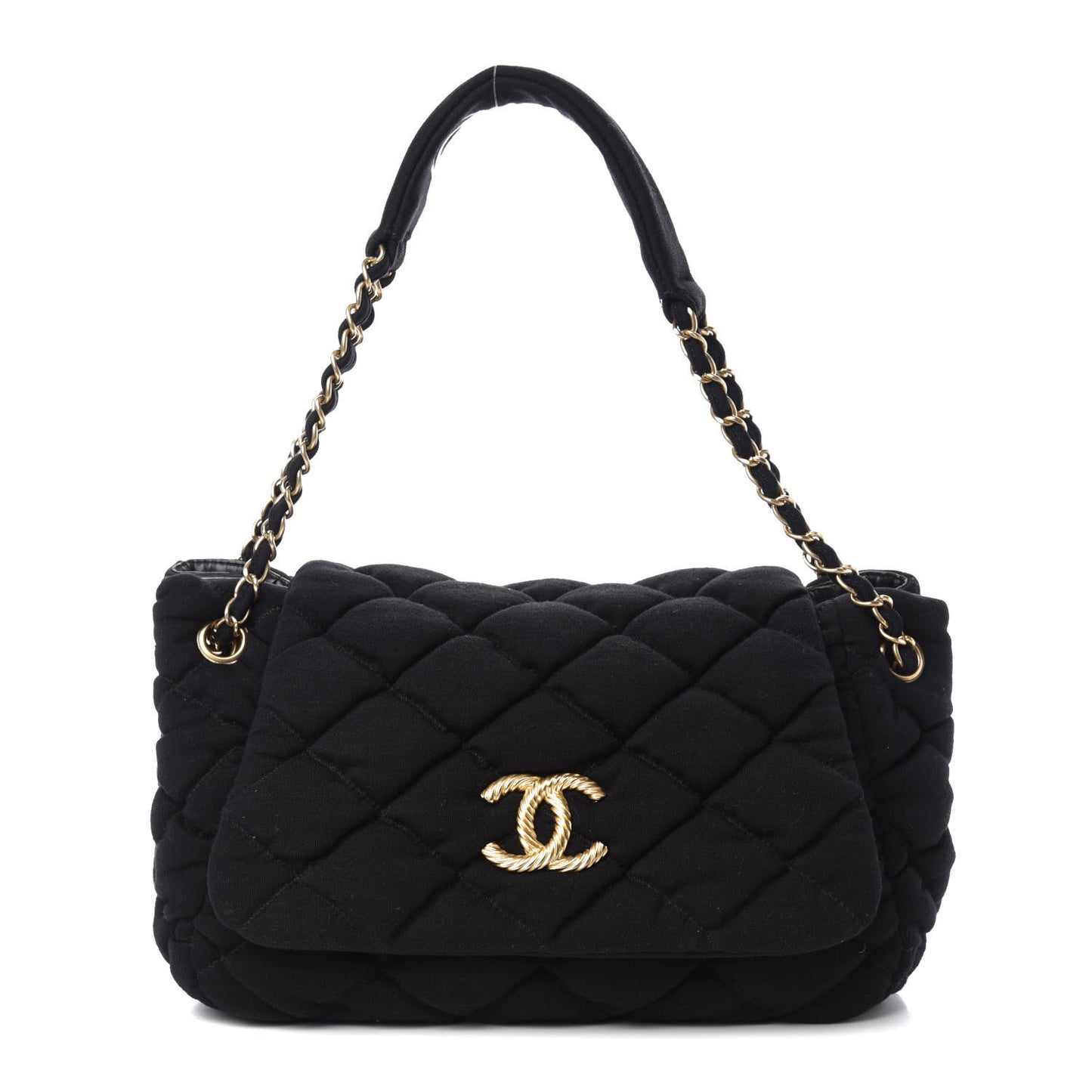 Jersey Bubble Quilt Flap Black