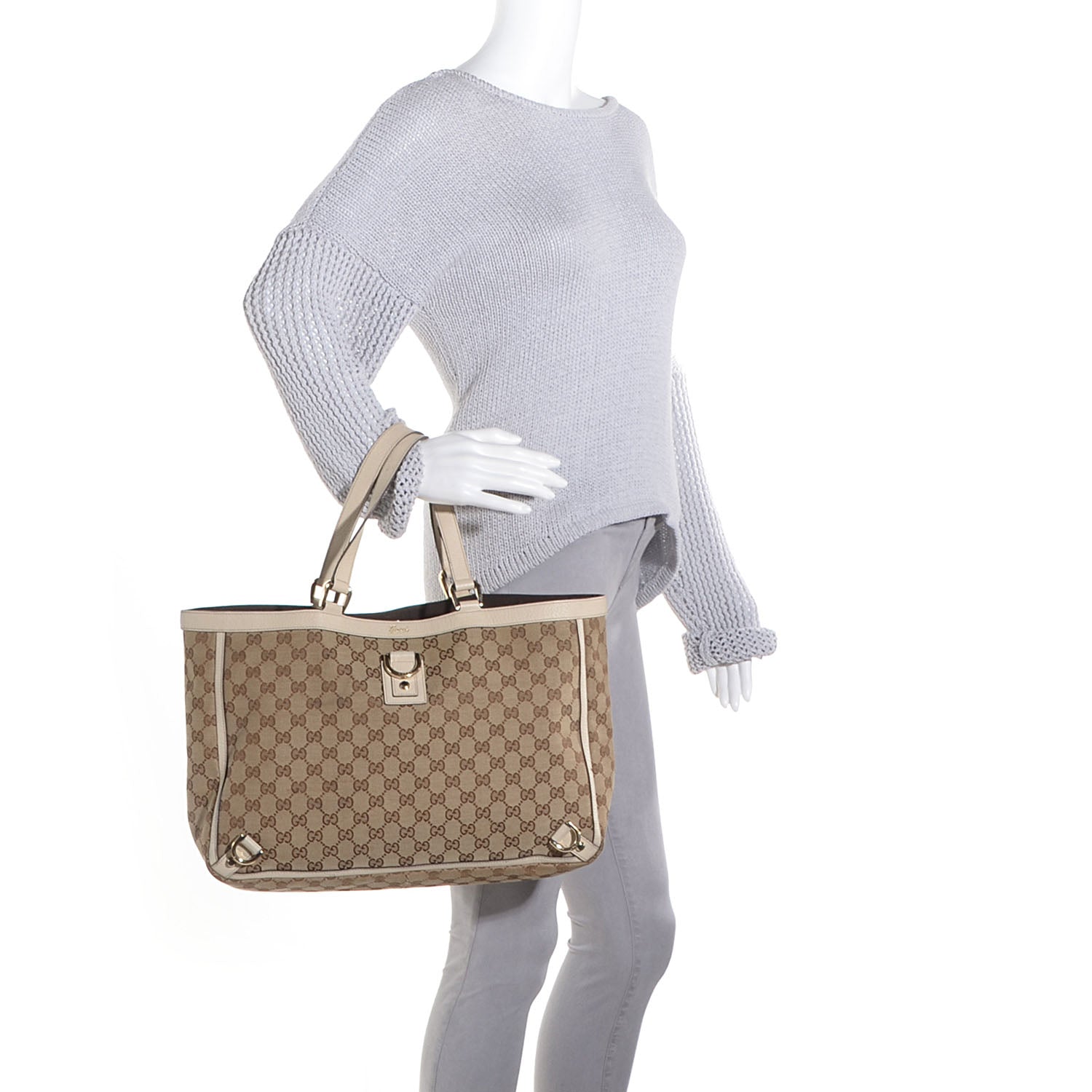 Gucci Monogram Large Abbey Tote Off White 2 of 16