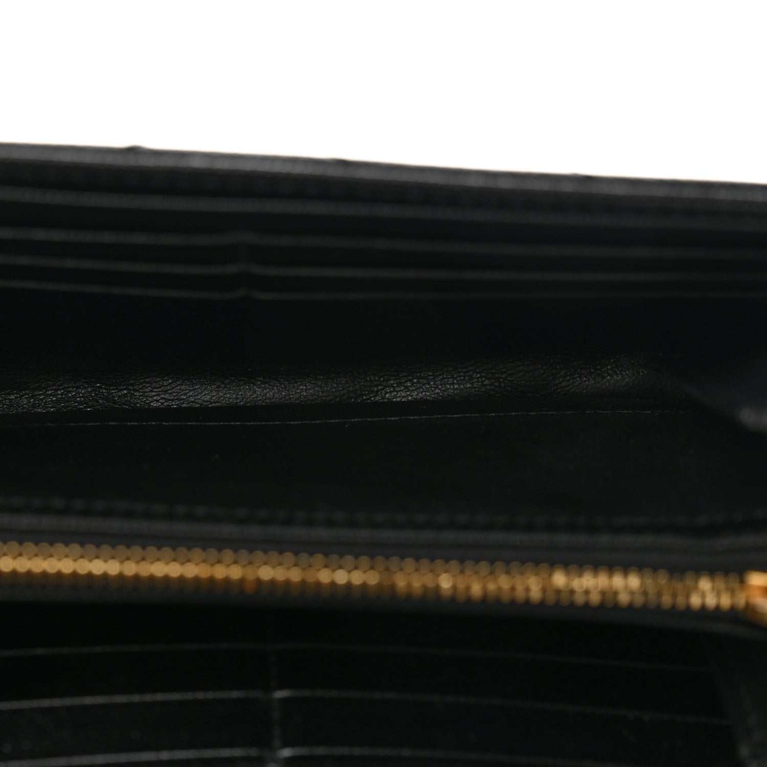 Saint Laurent Grain De Poudre Matelasse Chevron Monogram Flap Wallet Black 5 of 9