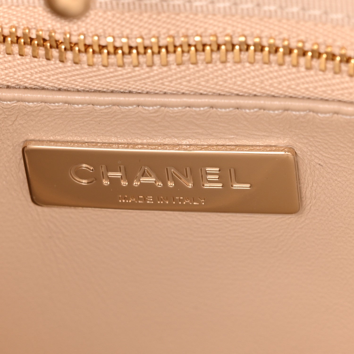 Chanel Shiny Crumpled Calfskin Quilted Mini 31 Shopping Bag Beige 6 of 11