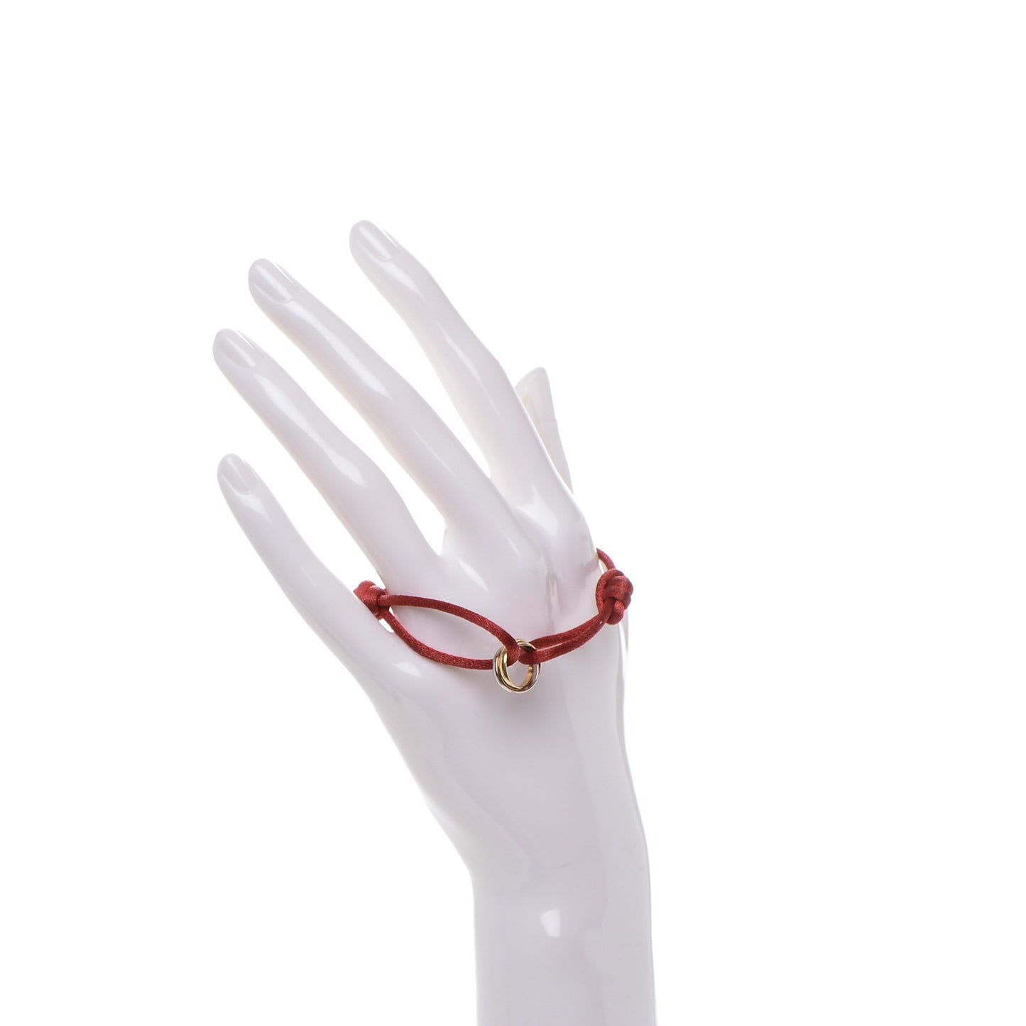 18K Pink Yellow White Gold Trinity Cord Bracelet Red