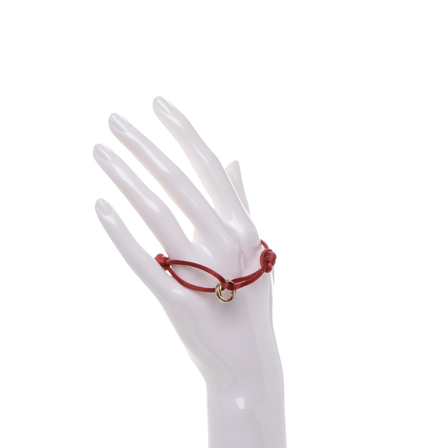Cartier 18K Pink Yellow White Gold Trinity Cord Bracelet Red 2 of 5