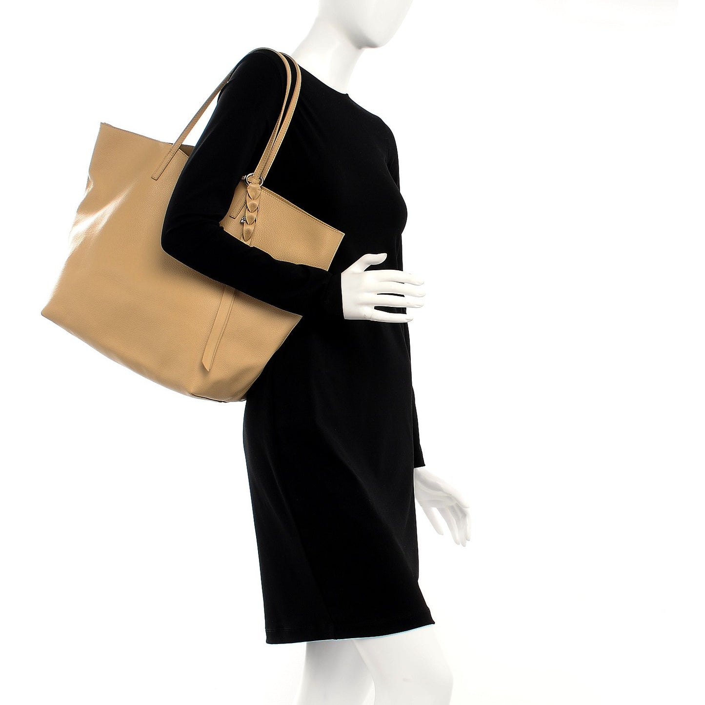 Grained Calfskin Skull Open Shopper Tote Blonde