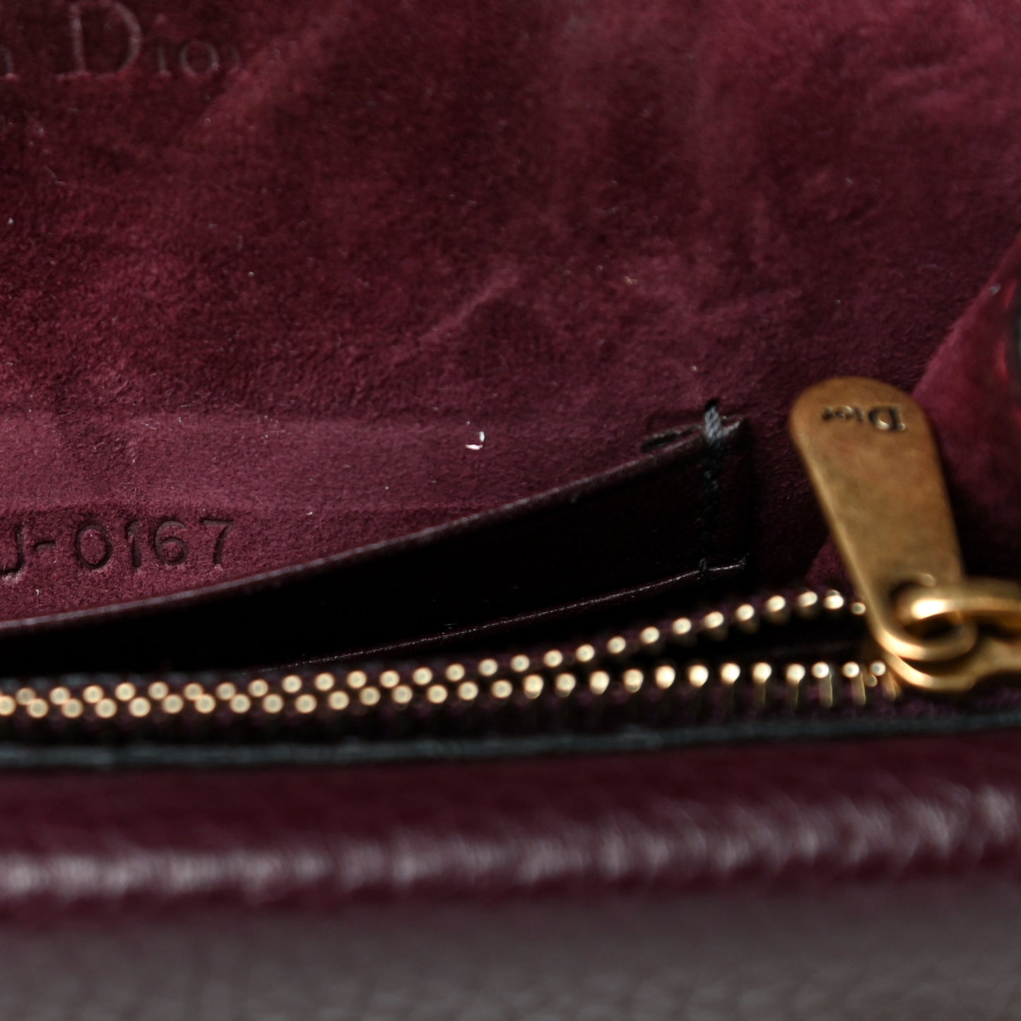 Grained Calfskin D-Bee Crossbody Burgundy