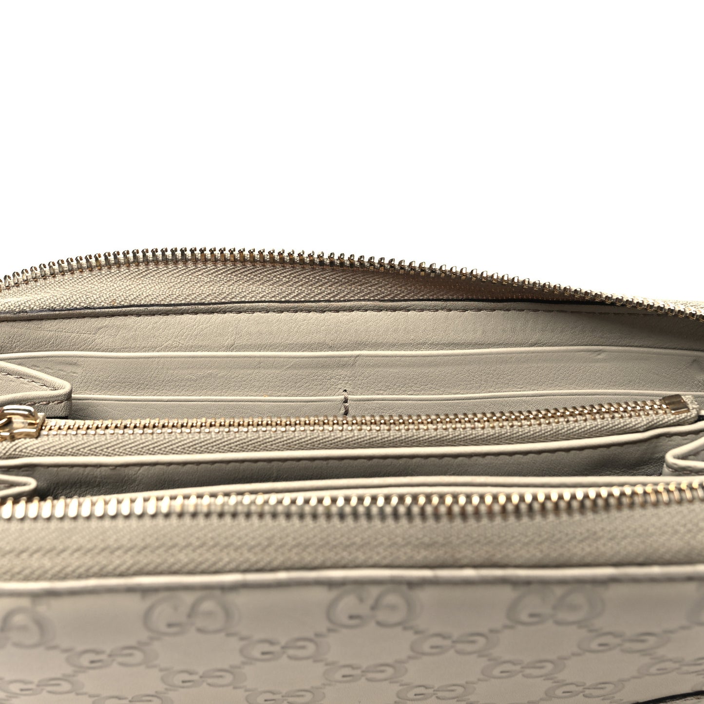 Guccissima Signature Microguccissima Bree Zip Around Wallet Off White