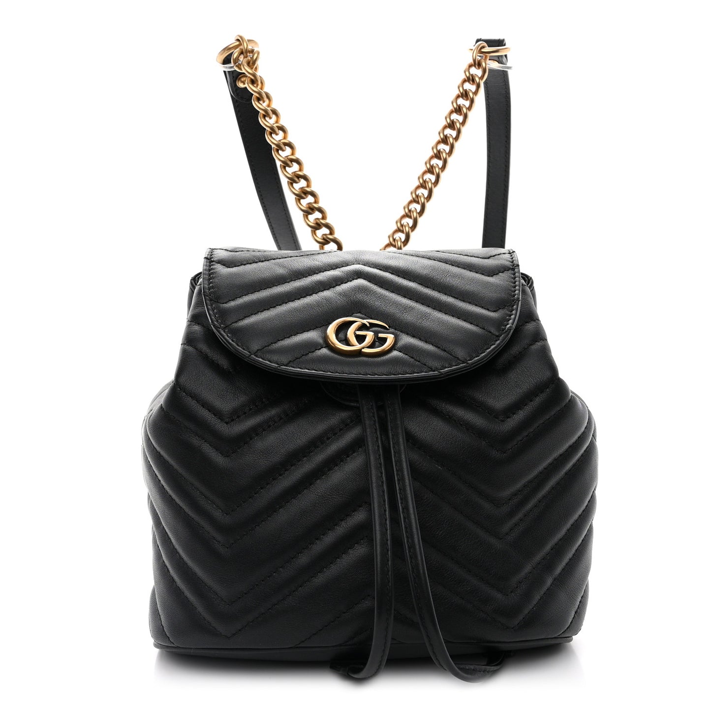 Calfskin Matelasse GG Marmont Flap Backpack Black