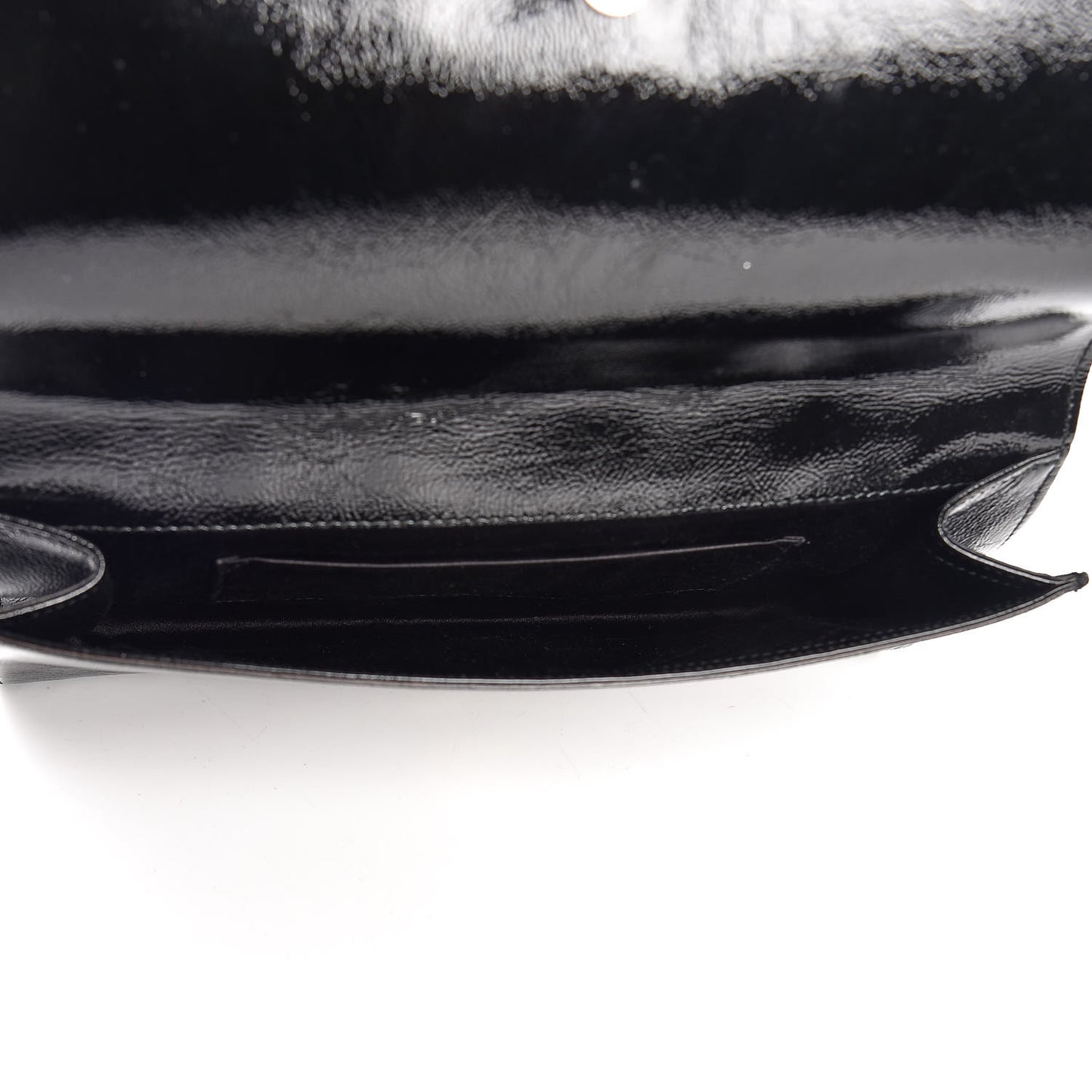 Textured Patent Monogram Large Belle De Jour Clutch Black