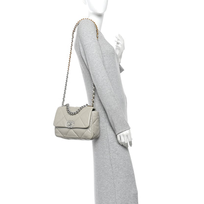 Chanel Lambskin Quilted Medium Chanel 19 Flap Light Grey 2 of 12