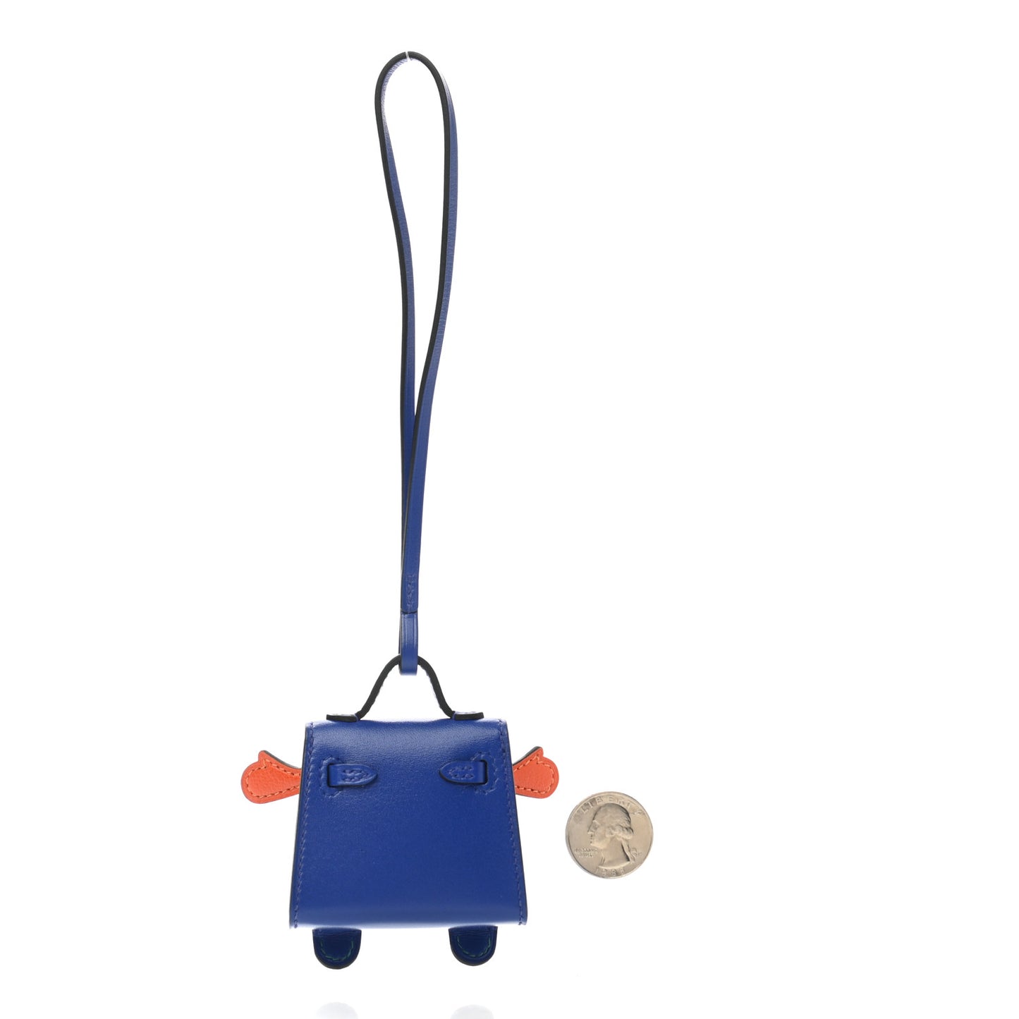 Tadelakt Chevre Mysore Kelly Quelle Idole Bag Charm Bleu Electrique Feu Jaune De Naples Vert Verone