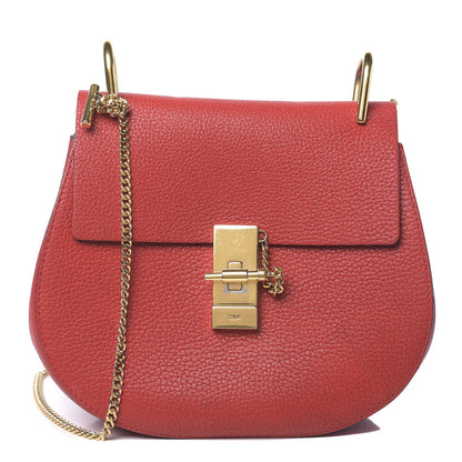 Chloe Grained Lambskin Drew Shoulder Bag Plaid Red 1 of 14