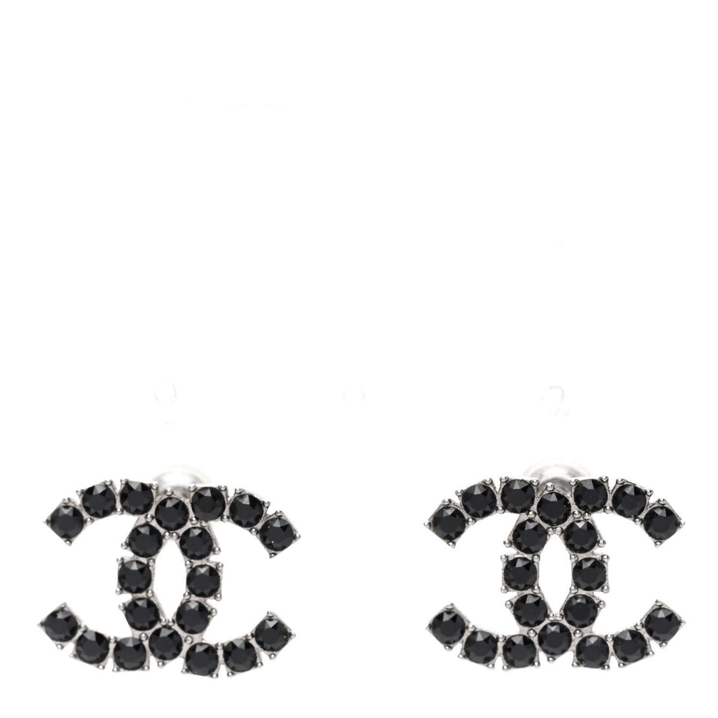 Ruthenium Crystal CC Earrings Silver Black