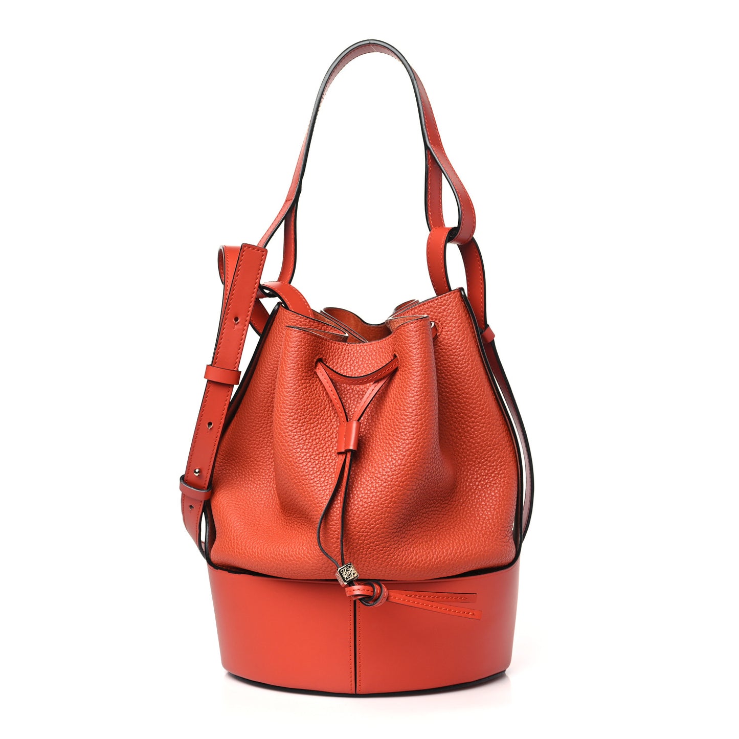 Calfskin Medium Balloon Bucket Bag Pumpkin