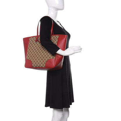 Gucci Monogram Bree Zippered Tote Beige Red 2 of 10