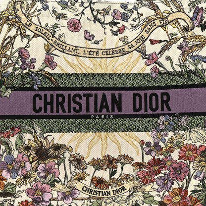 Christian Dior Canvas Embroidered Large 4 Saisons Hiver Soleil Book Tote  Lilac Multicolor 8 of 16