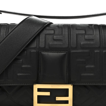 Fendi Nappa FF 1974 Embossed Large Baguette Black 8 of 17