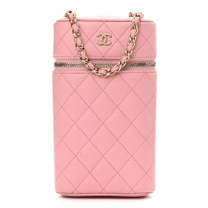 Chanel Caviar Quilted Phone Holder With Chain Pink 1 of 13