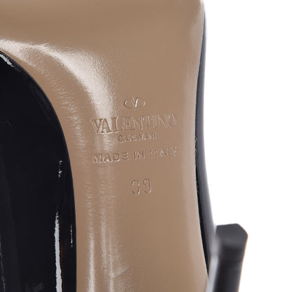 Valentino Garavani Patent Rockstud 100mm Pumps 39 Black Poudre 6 of 8