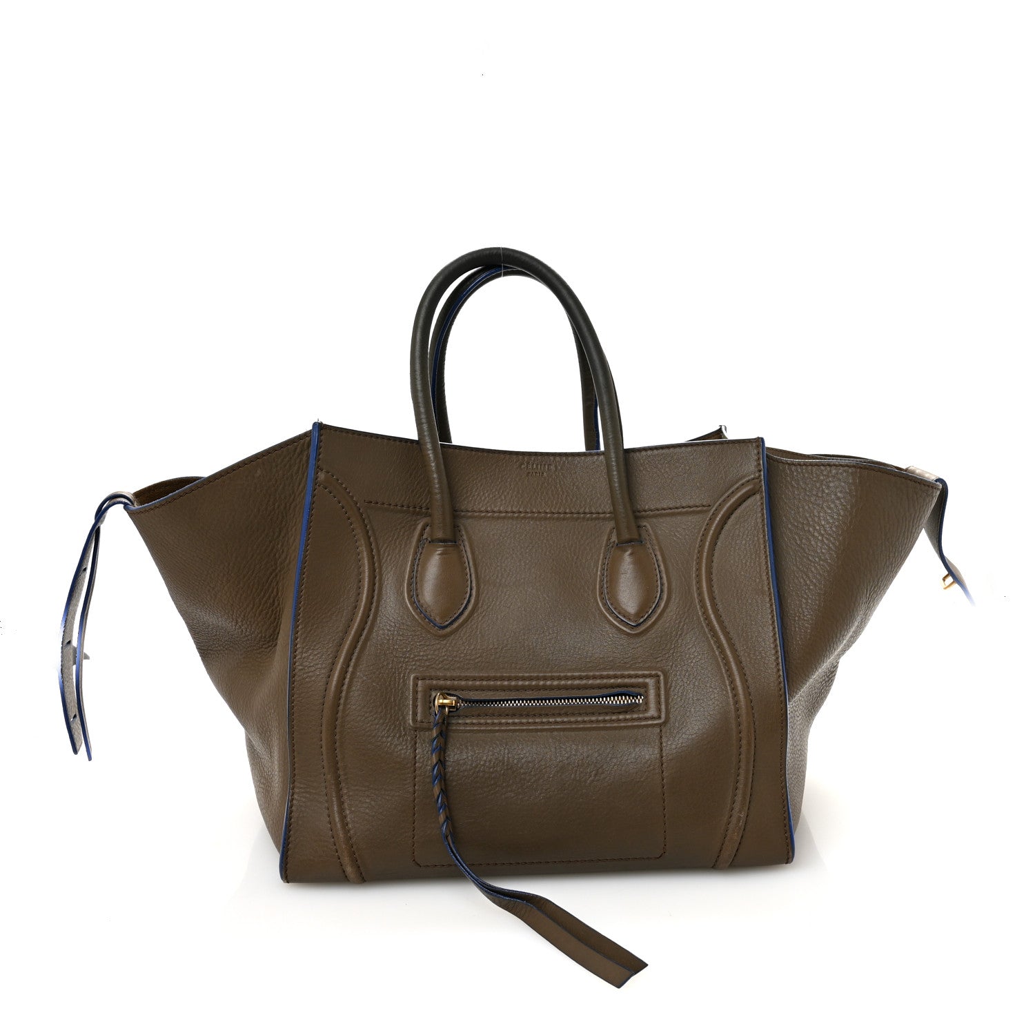 Celine Baby Grained Medium Phantom Luggage Taupe Blue Trim 1 of 10
