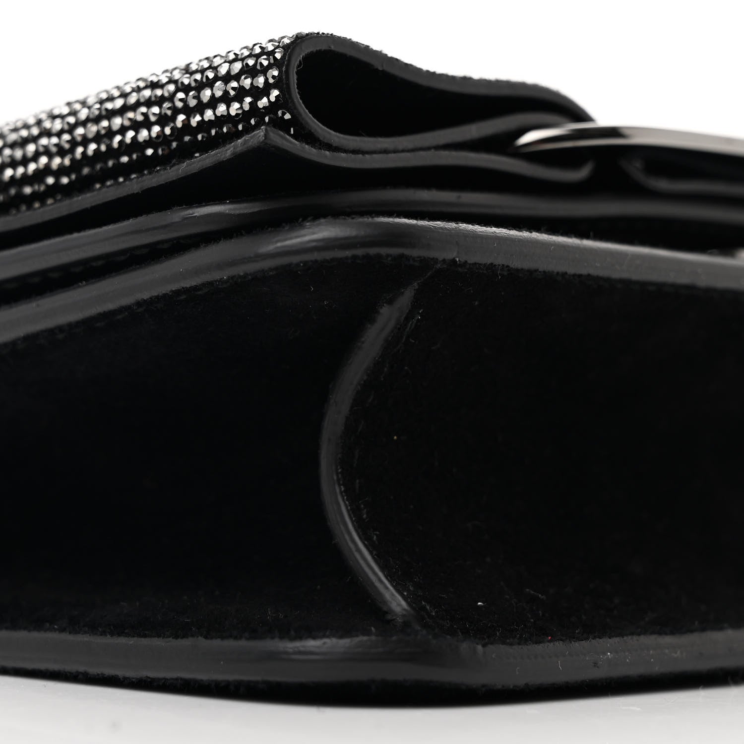 Salvatore Ferragamo Suede Crystal Mini Vara Bow Crossbody Bag Black 9 of 10