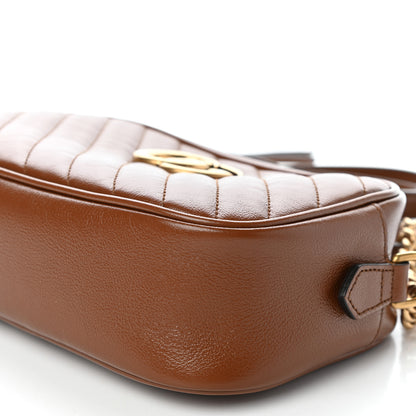 Gucci Glazed Calfskin Matelasse Diagonal Small GG Marmont Chain Shoulder Bag Cuir 9 of 10