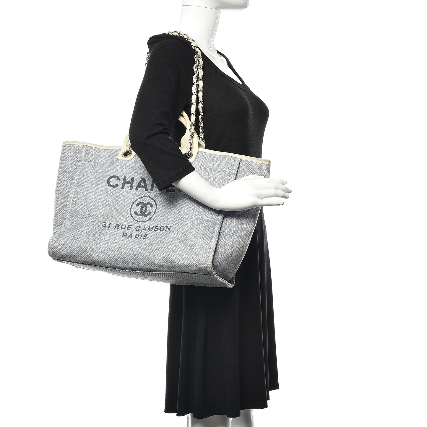 Canvas Medium Deauville Tote Light Blue