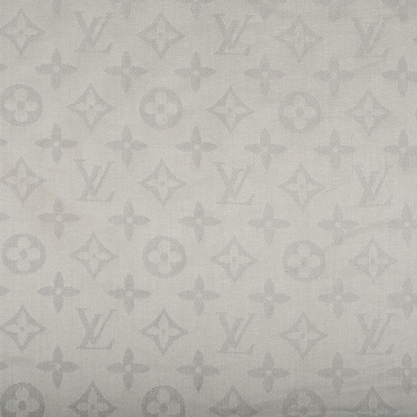 Silk Lurex Wool Monogram Shine Shawl Pearl Grey