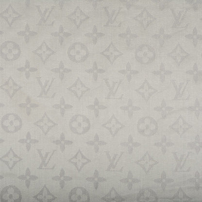 Louis Vuitton Silk Lurex Wool Monogram Shine Shawl Pearl Grey 1 of 5