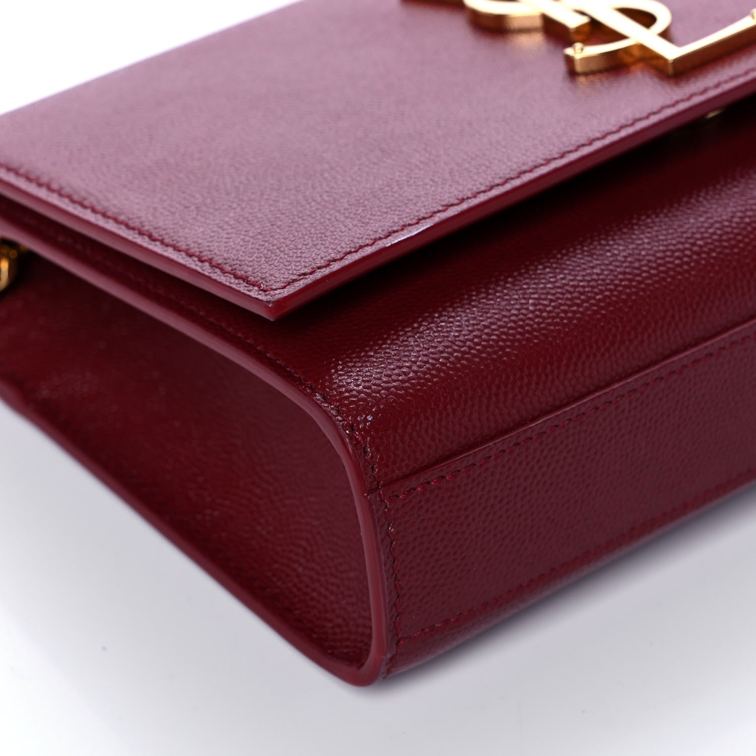 Saint Laurent Grain De Poudre Small Monogram Kate Satchel Rouge Eros 8 of 11