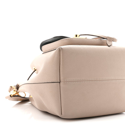 Louis Vuitton Calfskin Lockme Bucket MM Greige 8 of 9