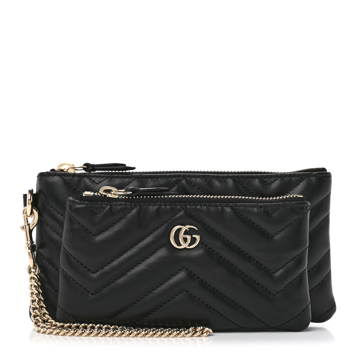 Gucci Calfskin Matelasse Small GG Marmont 2.0 Clutch Black 1 of 7