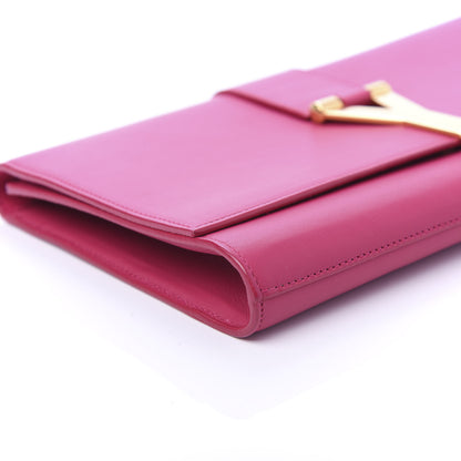 Saint Laurent Calfskin Classic Y Ligne Clutch Fuchsia 6 of 9