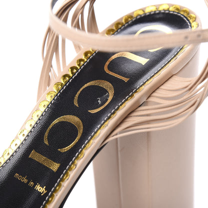 Gucci Malaga Kid Crawford Knotted Strap Platform Sandals 39 Beige 8 of 8