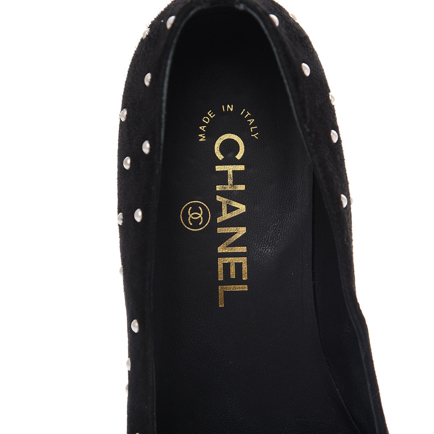 Suede Pearl Patent CC Cap Toe Ballerina Flats 36 Black