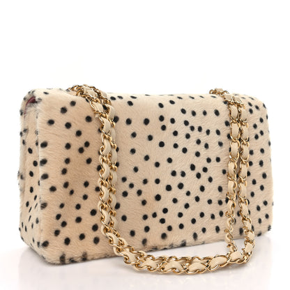 Chanel Pony Hair Cheetah Printed Creative Fabrics Flap Light Beige Black 3 of 14