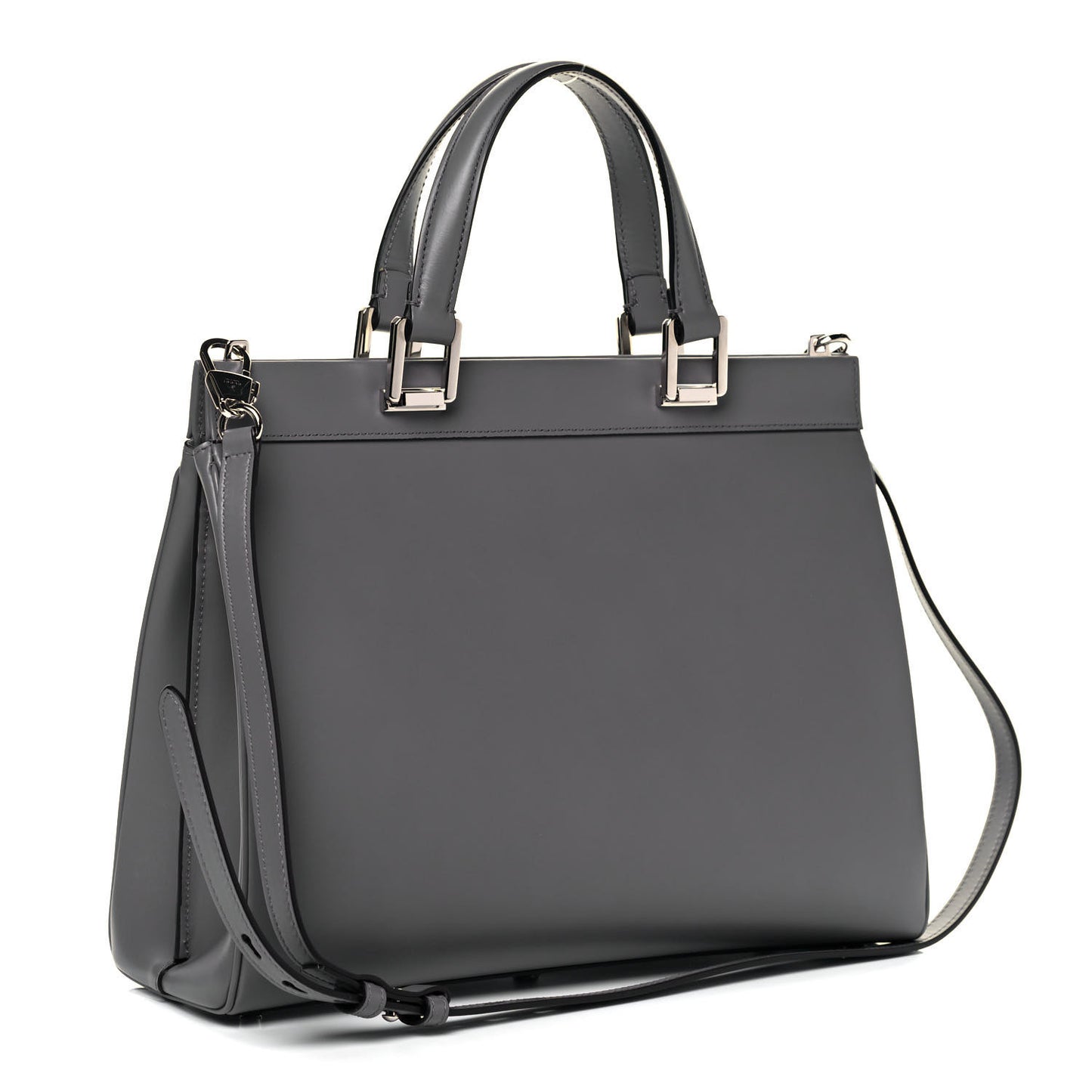 Smooth Calfskin Medium Zumi Top Handle Bag Dusty Grey