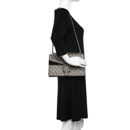 Gucci GG Supreme Monogram Crystal Small Dionysus Shoulder Bag Black 2 of 13