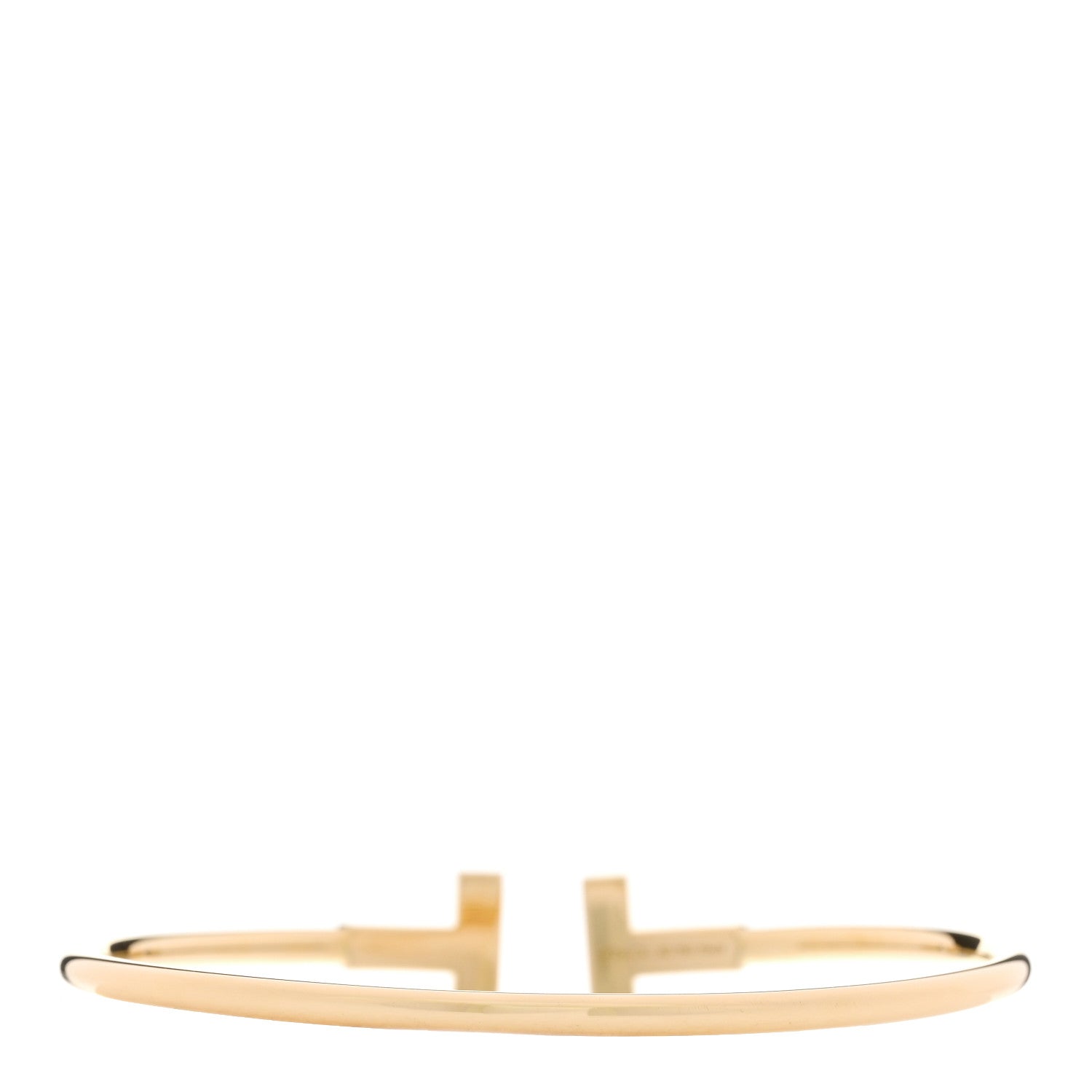 Tiffany 18K Yellow Gold Diamond T Wire Bracelet 2 of 4