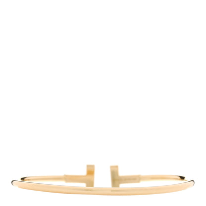 Tiffany 18K Yellow Gold Diamond T Wire Bracelet 2 of 4