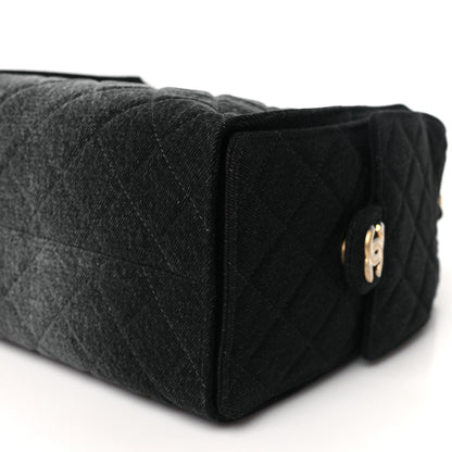 Chanel Washed Denim Quilted Small Chanel 25 Handbag Black 10 of 10