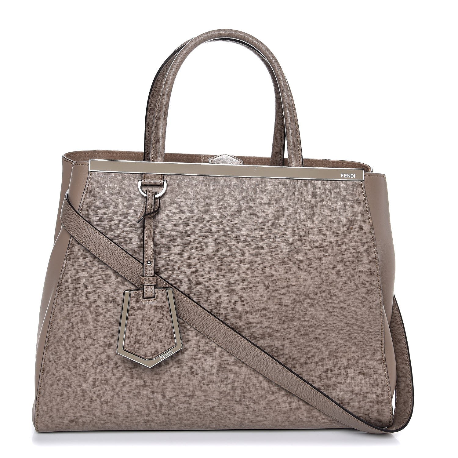 Fendi Vitello Elite Regular 2Jours Tote Tortora 1 of 9